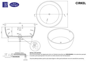 Best Design Cirkel vrijstaand bad 153cm mat wit