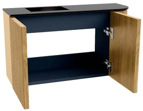 Mondiaz Joya 70cm toiletmeubel ronding rechts oak met wastafel faye links zonder kraangat urban