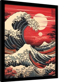 Ingelijste poster Wave Collection - Red Hue SUnset