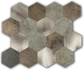 Zelfklevend Hexagon XL Koper - 29.2 cm x 25.4 cm x 0.33 cm | 0.5 kg | Paneli zelfklevende steenstrips