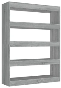 vidaXL Boekenkast/kamerscherm 100x30x135 cm grijs sonoma eikenkleurig
