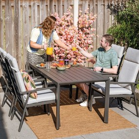 Garden Impressions Kasper tuinset 5-delig - tuintafel 160x84 cm donker grijs