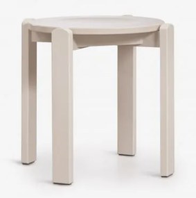 Lage Kruk 45 Cm In Eikenhout Noreli Tapioca Beige - Sklum