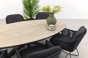 Taste Belmond antraciet/GI Edison 220x115 cm. - ovale tuinset