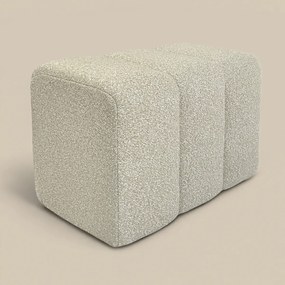 Halbankje Zachte Stof Naturel 72 Cm