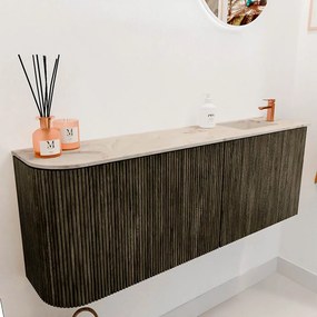 Mondiaz Joya DLux 110cm toiletmeubel ronding links shadow met wastafel faye rechts 1 kraangat frappe