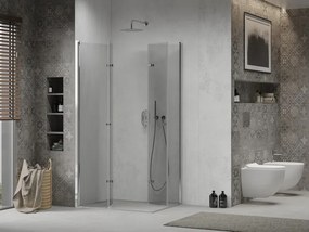 Mexen Lima Duo opvouwbare douchecabine 100 x 80 cm, transparant, chroom - 856-100-080-02-00