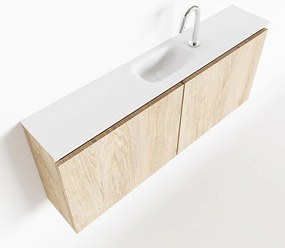 Mondiaz Ture 120cm toiletmeubel washed oak met wastafel talc midden 1 kraangat