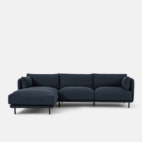 Hoekbank links, fijne badstof, Victor