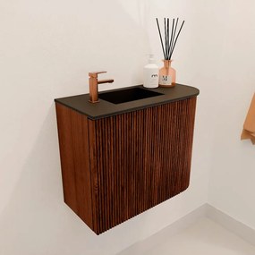 Mondiaz Joya 50cm toiletmeubel ronding rechts ruby met wastafel faye links 1 kraangat urban