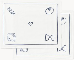 Geborduurde placemats Tutti, 2-delig