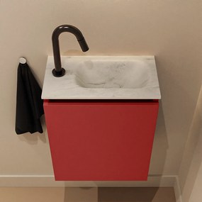 Mondiaz Ture DLux toiletmeubel 40cm fire met wastafel opalo rechts met kraangat