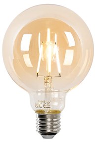 Smart hanglamp met dimmer antraciet met hout 47 cm incl. Wifi G95 - Arthur Industriele / Industrie / Industrial E27 rond Binnenverlichting Lamp