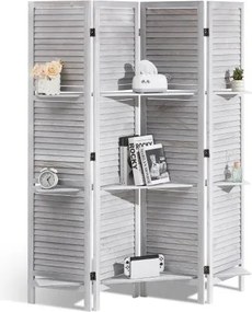 VEVOR kamerscherm, 4 panelen houten opvouwbaar privacyscherm, 170 cm hoge kamerscherm, draagbaar decoratief scherm met klassiek Europees design voor thuis, kantoor en restaurant