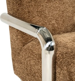 Fauteuil Chromen Armen Bruin
