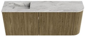 Mondiaz Joya DLux 100cm toiletmeubel ronding rechts dusk met wastafel faye links 1 kraangat glace