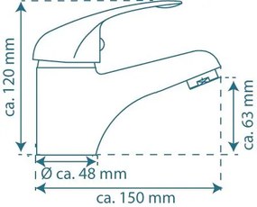 Schutte MAGNA ééngreepsmengkraan wastafel, lage druk, chroom