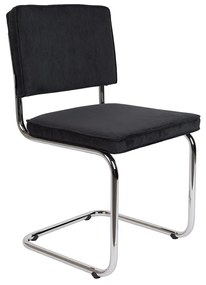 Zuiver Ridge Rib Eetkamerstoel Ribstof Zwart