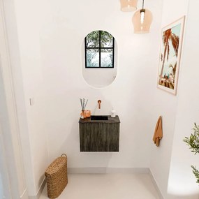 Mondiaz Joya DLux 50cm toiletmeubel shadow met wastafel faye midden zonder kraangat lava