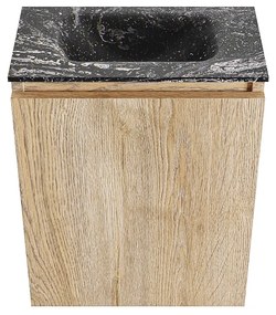 Mondiaz Ture DLux toiletmeubel 40cm washed oak met wastafel lava midden zonder kraangat