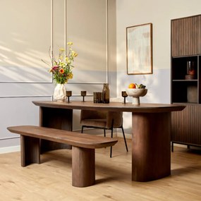 Starfurn Mare Houten Eetkamerbank Walnoot 220 Cm