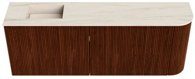 Mondiaz Joya DLux 110cm toiletmeubel ronding rechts ruby met wastafel faye links zonder kraangat meli
