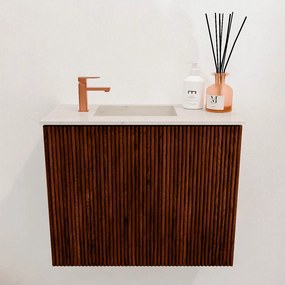 Mondiaz Joya DLux 50cm toiletmeubel ruby met wastafel faye links 1 kraangat meli