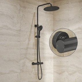 Saniclear Evolution Stripes opbouw regendouche verouderd ijzer / gunmetal met 20cm hoofddouche en 2 standen handdouche