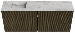 Mondiaz Joya DLux 100cm toiletmeubel shadow met wastafel faye links zonder kraangat glace