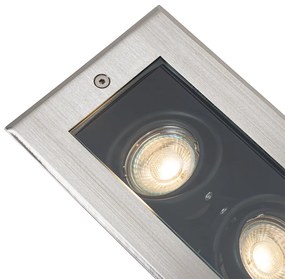 Buitenlamp Smart grondspot staal 2-lichts verstelbaar IP65 incl. 2 GU10 50mm - Oneon Modern GU10 IP65 Buitenverlichting