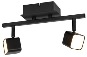 Moderne plafondlamp zwart incl. LED 2-lichts - Nola