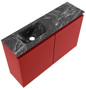 Mondiaz Ture DLux toiletmeubel 80cm fire met wastafel lava links zonder kraangat