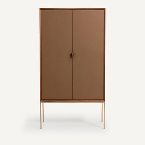 Kast notenhout/leer, Delina