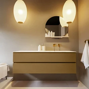 Mondiaz Vica DLux badmeubel 150cm oro 2 lades met wastafel ostra rechts zonder kraangat