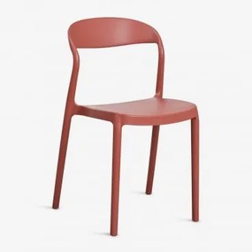 Stapelbare Tuinstoelen Set Van 2 In Polypropyleen Brenza Terracota - Sklum