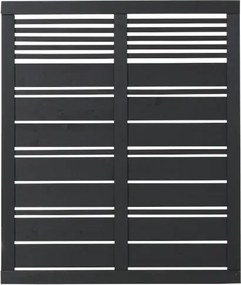 Schutting vuren - Silence louvre recht zwart (120 x 140 cm)