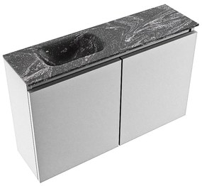 Mondiaz Ture DLux toiletmeubel 80cm plata met wastafel lava links met kraangat