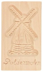 Speculaasplank, poldermolen, beukenhout, 15 x 9 cm