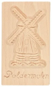 Speculaasplank, poldermolen, beukenhout, 15 x 9 cm