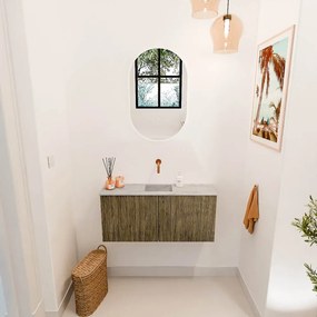 Mondiaz Joya DLux 90cm toiletmeubel dusk met wastafel faye midden zonder kraangat glace