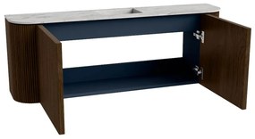 Mondiaz Joya DLux 115cm toiletmeubel ronding links/rechts walnut met wastafel faye midden zonder kraangat glace