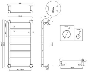 Sapho Uno handdoekradiator RVS 49x95cm 175W