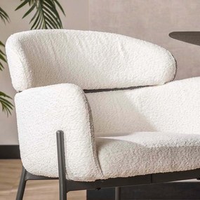 Design Eetkamerstoel Wit Boucle