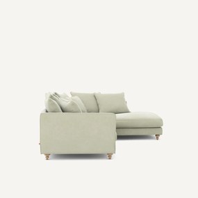 Omvormbare hoekbank in stonewashed fluweel, Lazare