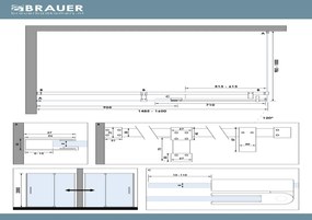 Brauer Stellar douchecabine met draaideur 160x100cm koper geborsteld PVD
