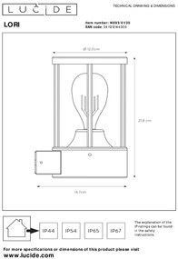 Lucide Lori wandlamp 15W 20x15cm antraciet