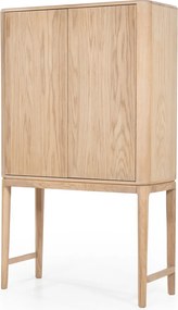 Licht Eiken Kast Op Hoge Poten - 90x40x150cm.