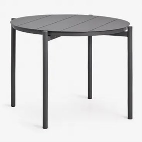Ronde Eettafel Ø110 Cm Van Aluminium Elton Grijs – Grafiet - Sklum
