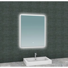 Wiesbaden Soul spiegel rechthoek met LED, dimbaar en spiegelverwarming 60 x 80 cm 38.4183
