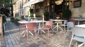 FLAVIO 80x80 Wit - MODERNE VIERKANTEN TUINTAFEL (voor keuken, café, tuin)